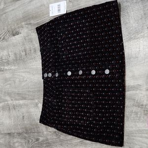 Free People We The Free Corduroy Black Button Up Skirt Size 29.  NEW With Tag!